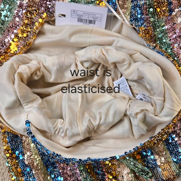 NWT Endless Rose Striped Sequin Romper XS - Picture 7 of 16